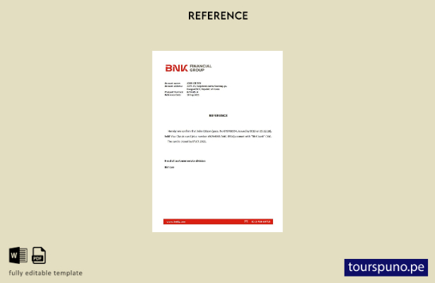 lista para imprimir plantilla de referencia de cierre del banco BNK de Corea